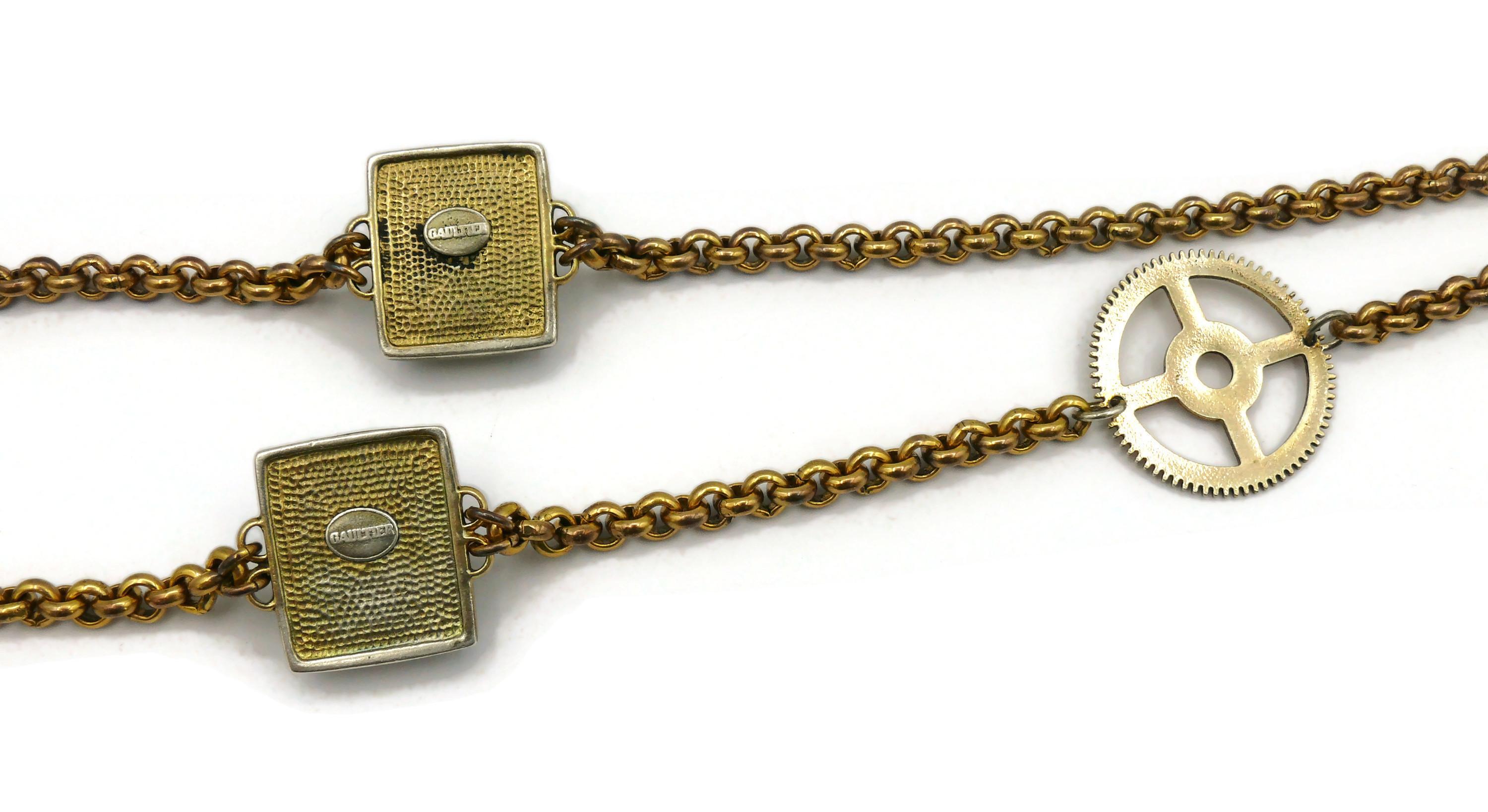 JEAN PAUL GAULTIER Vintage Steampunk Watch Necklace For Sale 13
