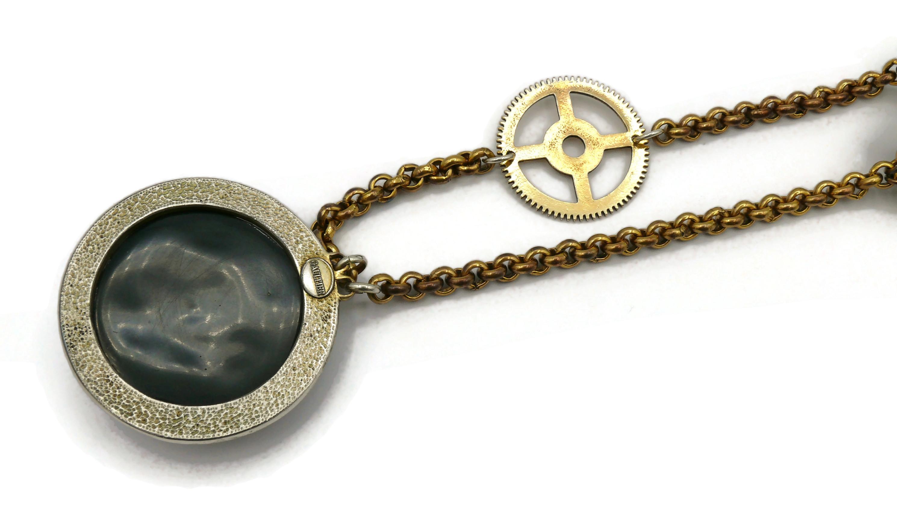 JEAN PAUL GAULTIER Vintage Steampunk Watch Necklace For Sale 14