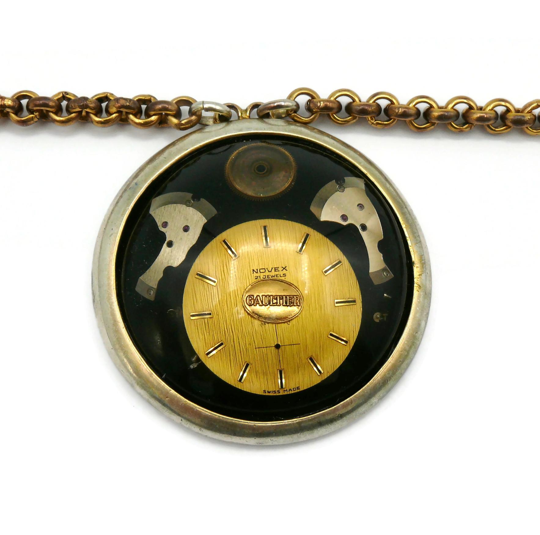 JEAN PAUL GAULTIER Vintage Steampunk Watch Necklace For Sale 3