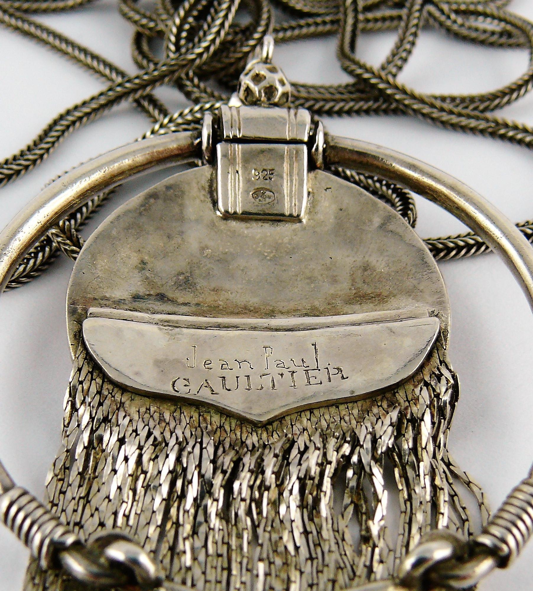 Jean Paul Gaultier Vintage Sterling Silver Fringed Pendant Necklace 6