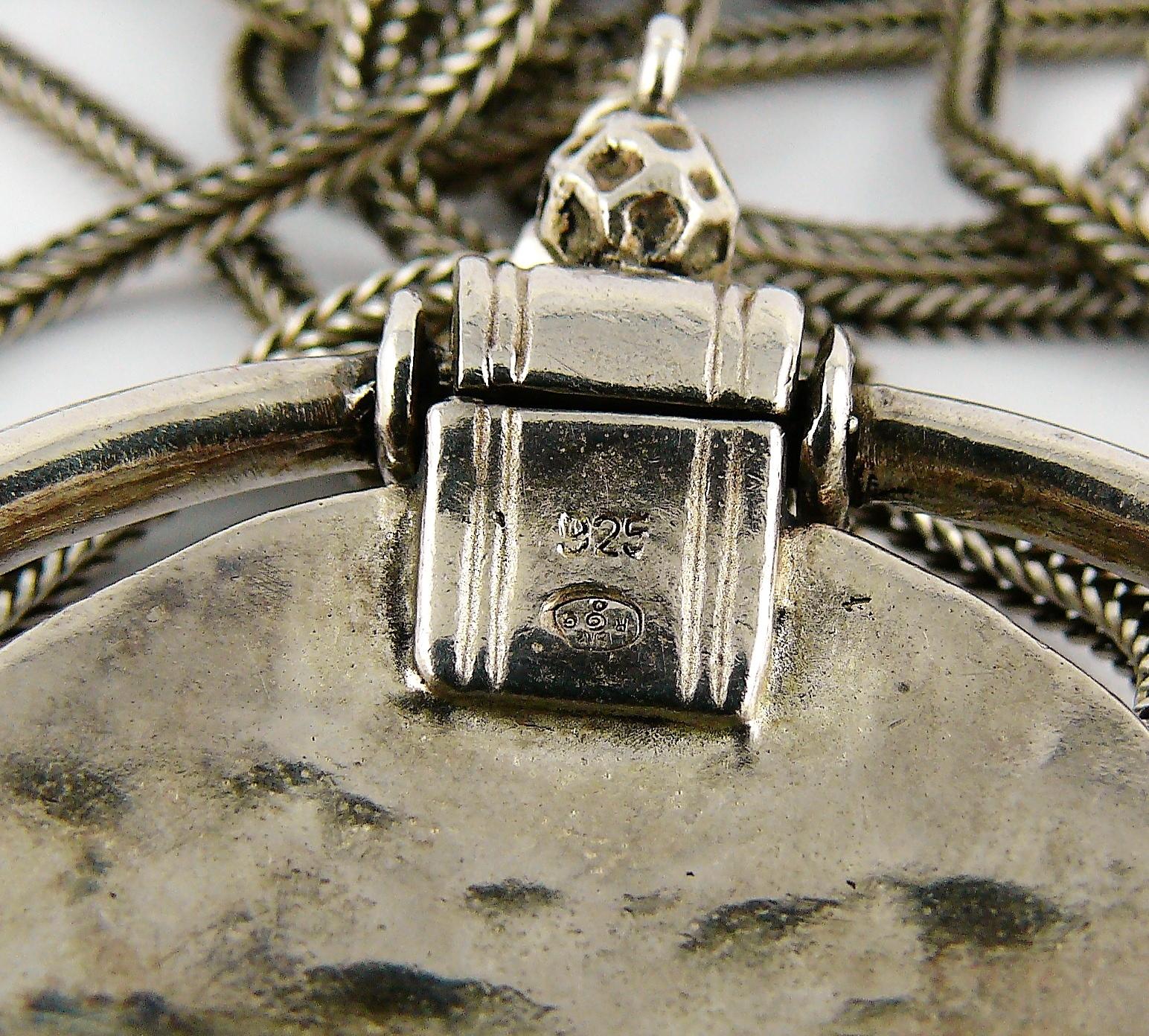 Jean Paul Gaultier Vintage Sterling Silver Fringed Pendant Necklace 7