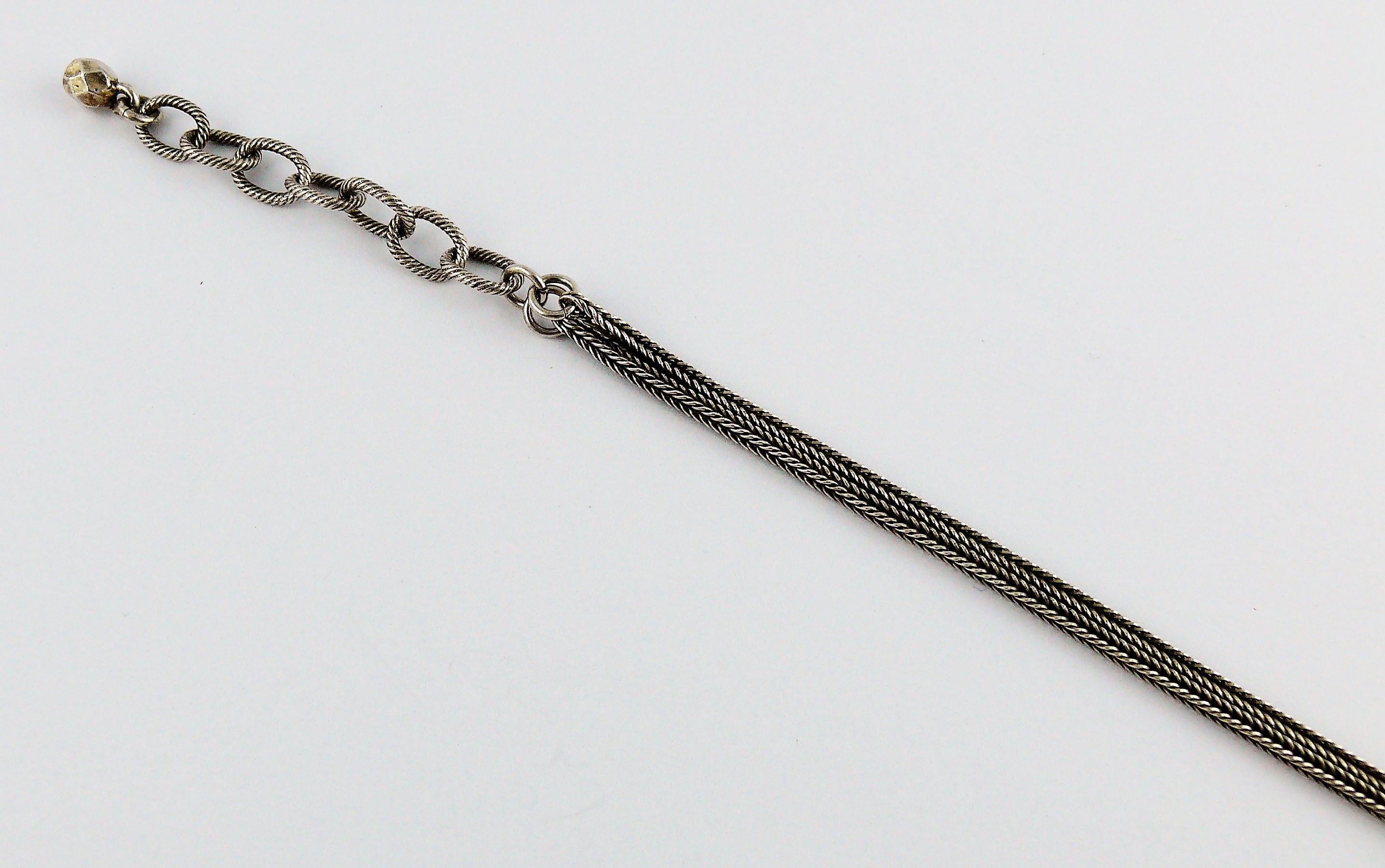 Jean Paul Gaultier Vintage Sterling Silver Fringed Pendant Necklace In Excellent Condition In Nice, FR