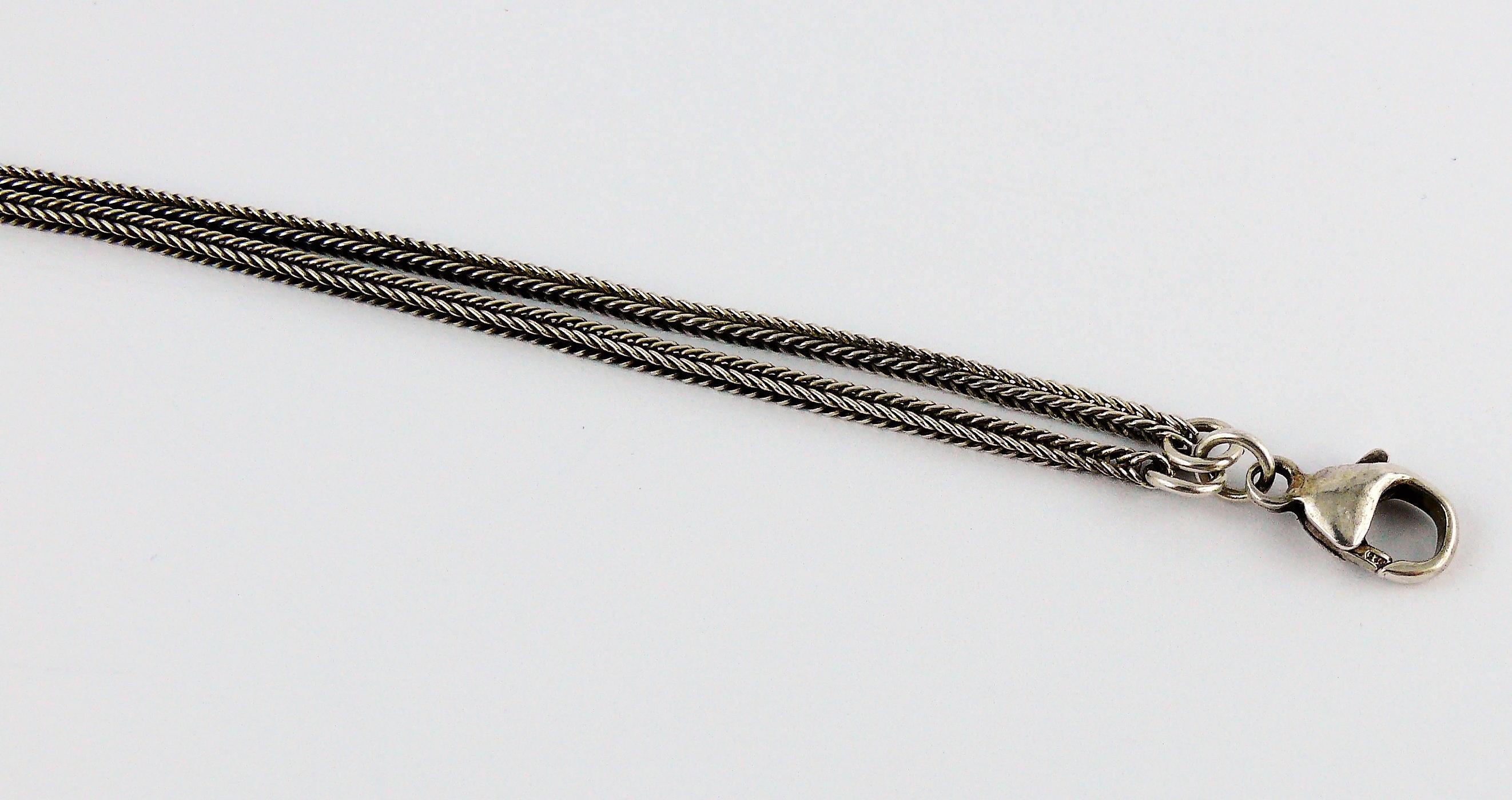 Jean Paul Gaultier Vintage Sterling Silver Fringed Pendant Necklace 4