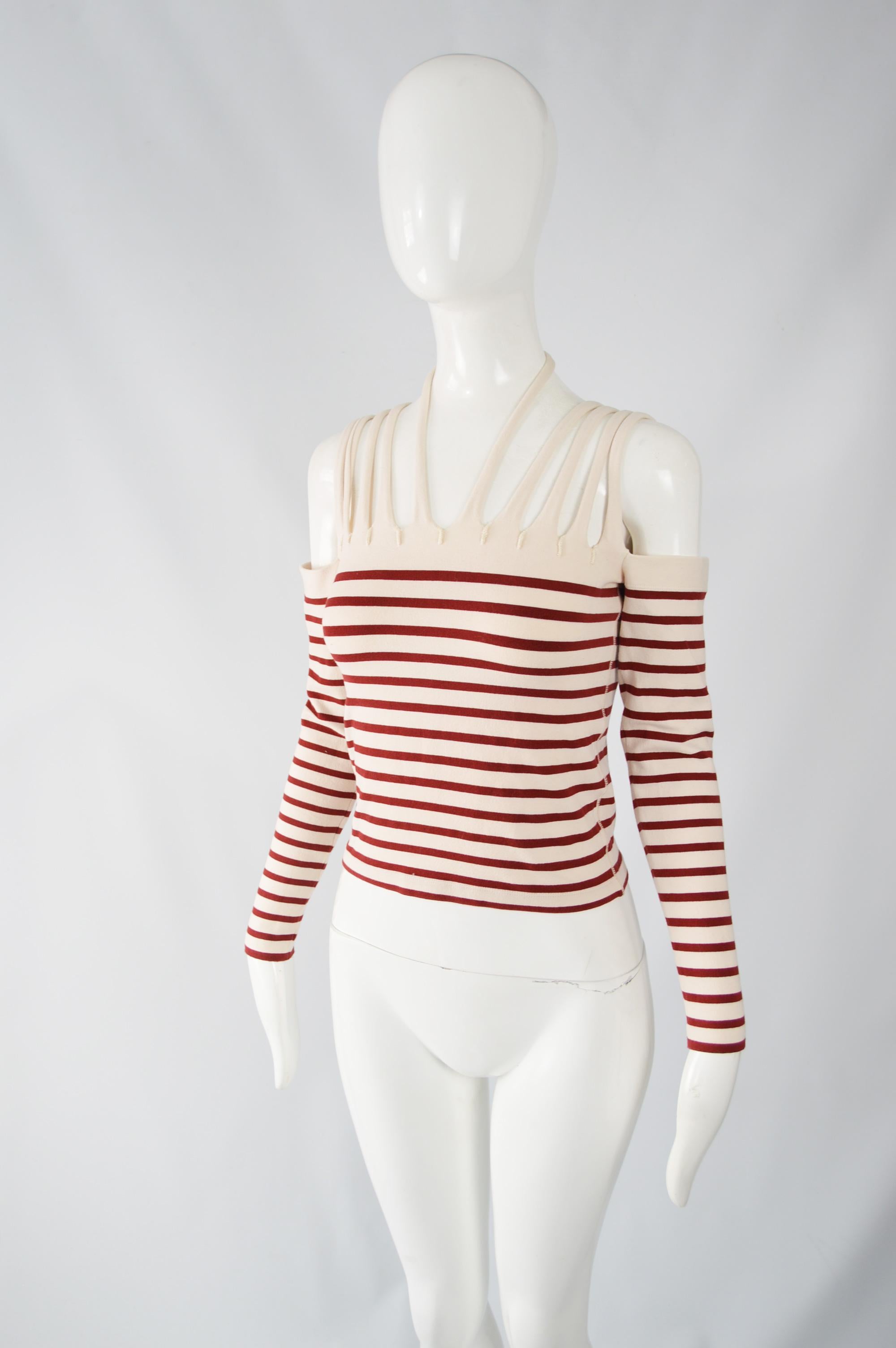 Beige Jean Paul Gaultier Vintage Strappy Long Sleeve Top