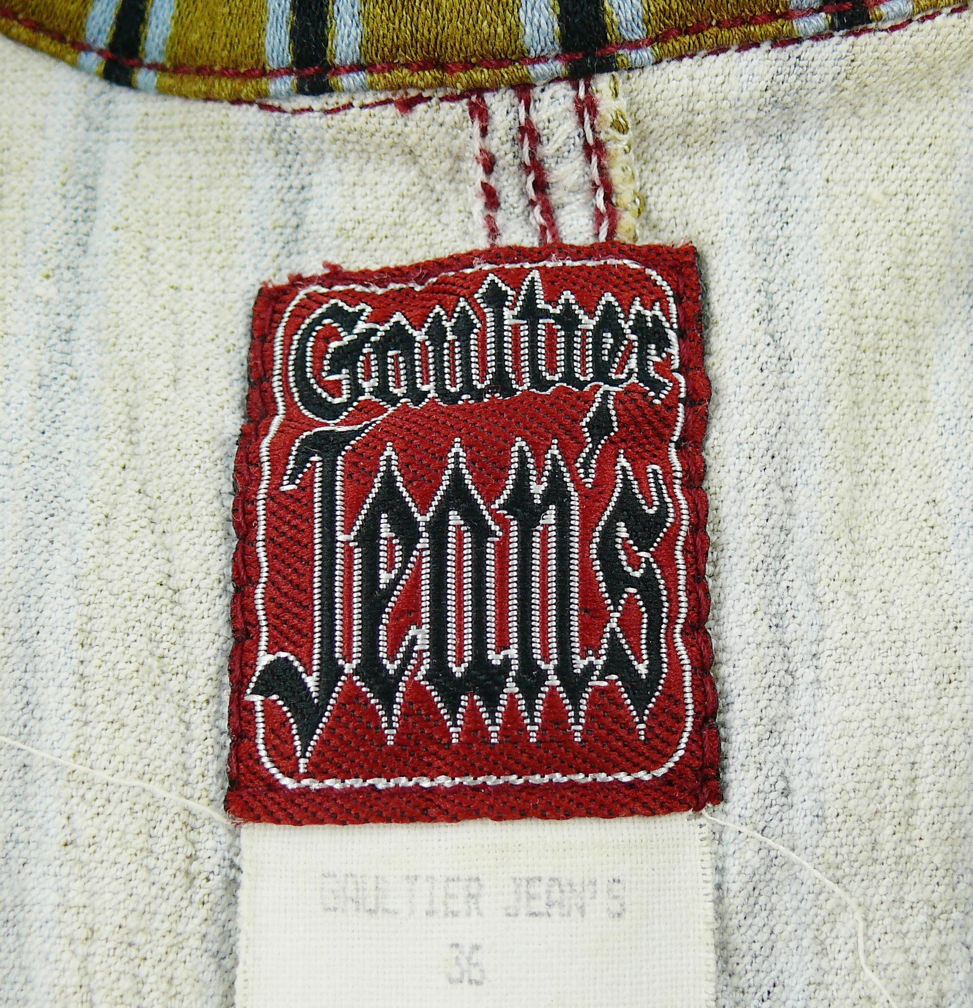 Jean Paul Gaultier Jeans: tuta a righe con zip sul davanti in vendita 5