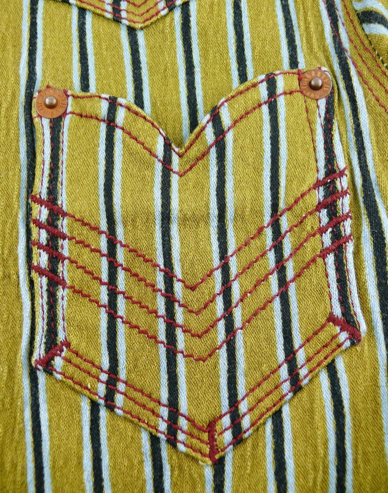 Jean Paul Gaultier Vintage Striped Zip-Front Utility Jumpsuit For Sale 3