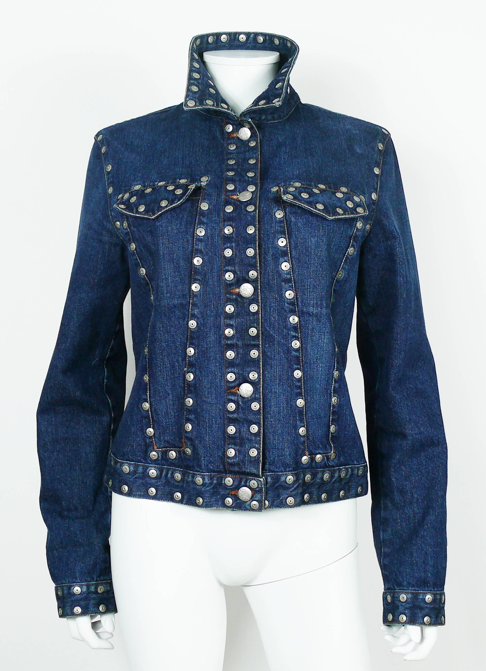 Jean Paul Gaultier Vintage Studded Denim Jacket In Good Condition In Nice, FR