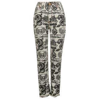 Moschino Vintage Iconic 90s Monopoly Print Moschinopolis Trousers For ...