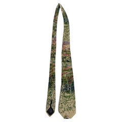 Jean Paul Gaultier Vintage Tie - "Rural Landscape" Illustration Print