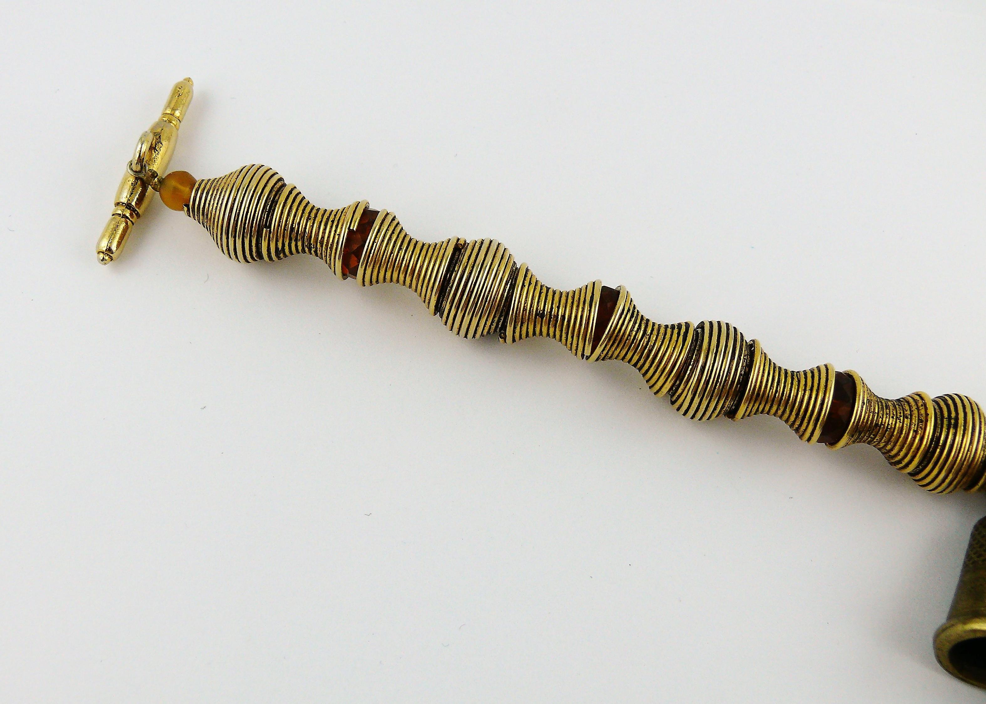 JEAN PAUL GAULTIER Collier à breloques tribales vintage Bon état - En vente à Nice, FR