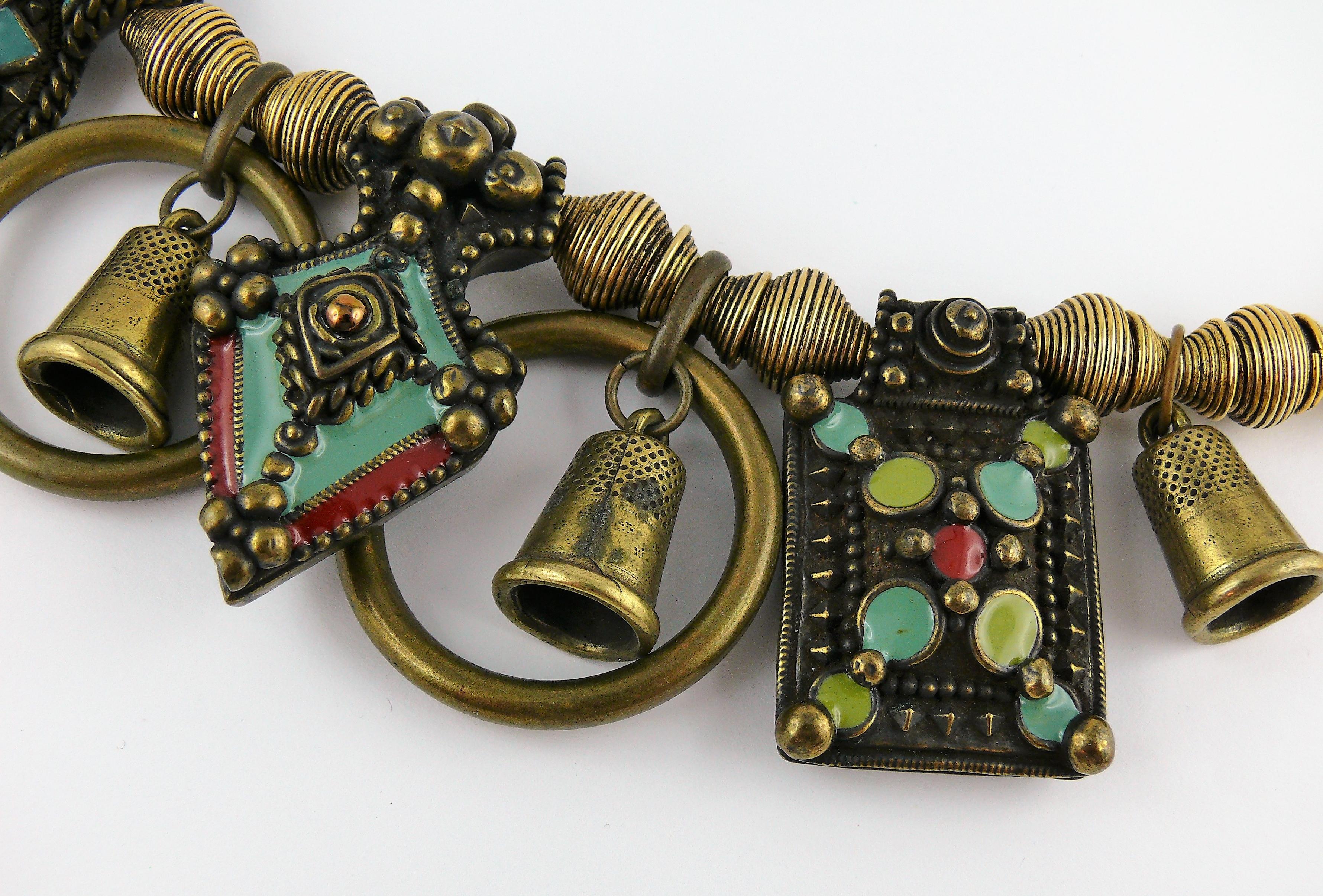 Jean Paul Gaultier Vintage Tribal Charm Necklace In Good Condition For Sale In Nice, FR