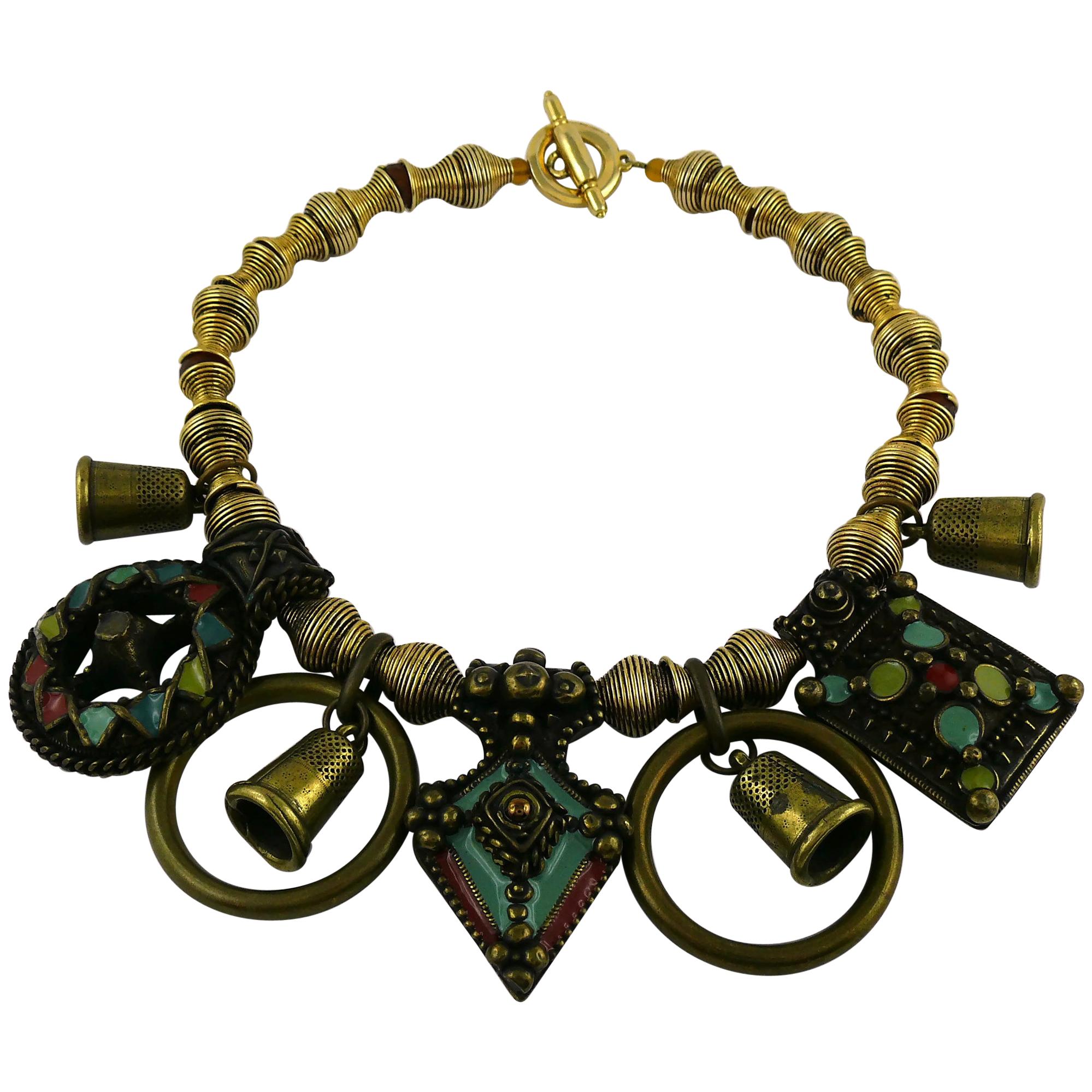 Jean Paul Gaultier Vintage Tribal Charm Necklace