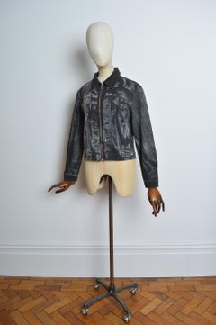 Jean Paul Gaultier Vintage Trompe L'oeil Black printed Denim Jacket