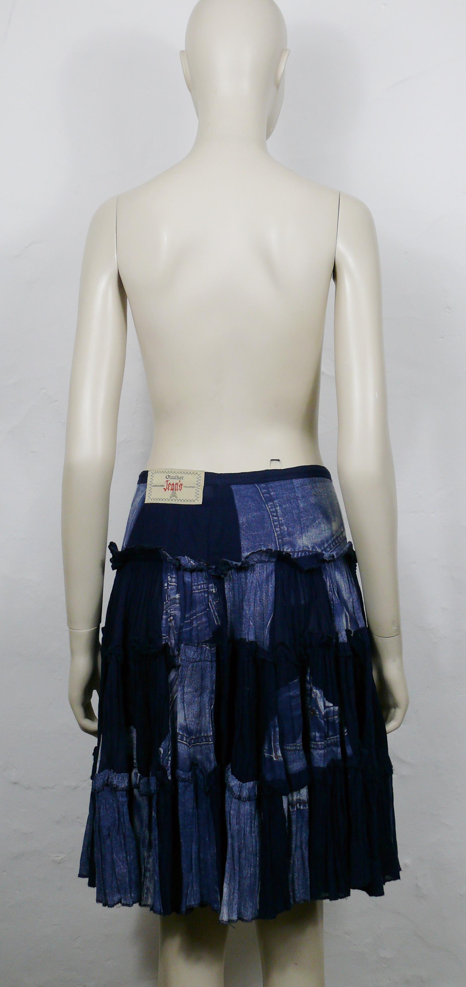 Jean Paul Gaultier Vintage Trompe L'oeil Ruffle Skirt 4