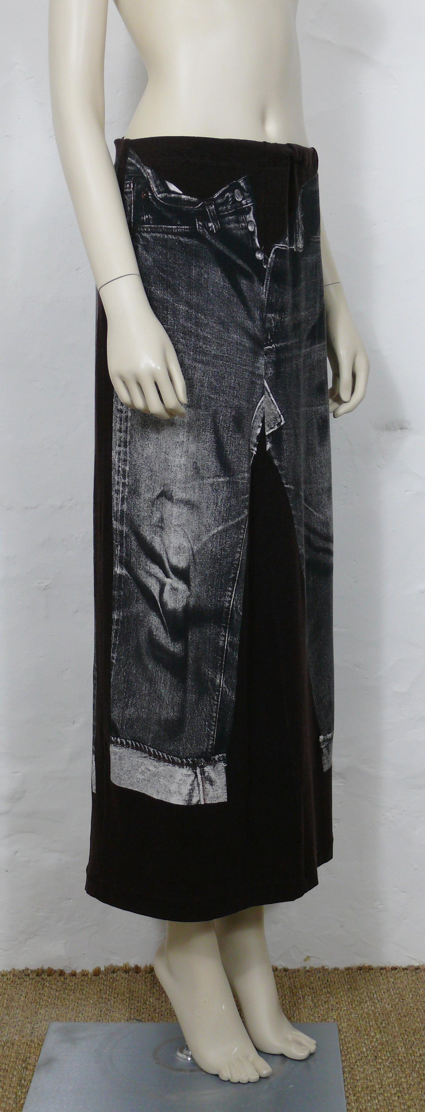 Black Jean Paul Gaultier Vintage Trompe L'oeil Skirt