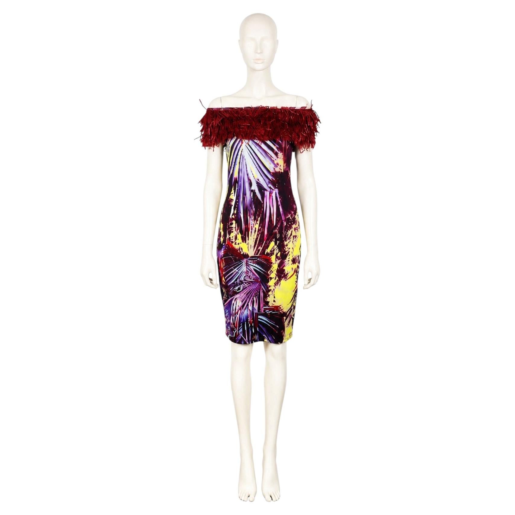 Vestido ajustado con hombros descubiertos y estampado «Tropical Burst» de Jean Paul Gaultier Vintage en venta