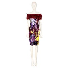JEAN PAUL GAULTIER Vintage-Kleid mit tropischem Print und schulterfreiem Ausschnitt