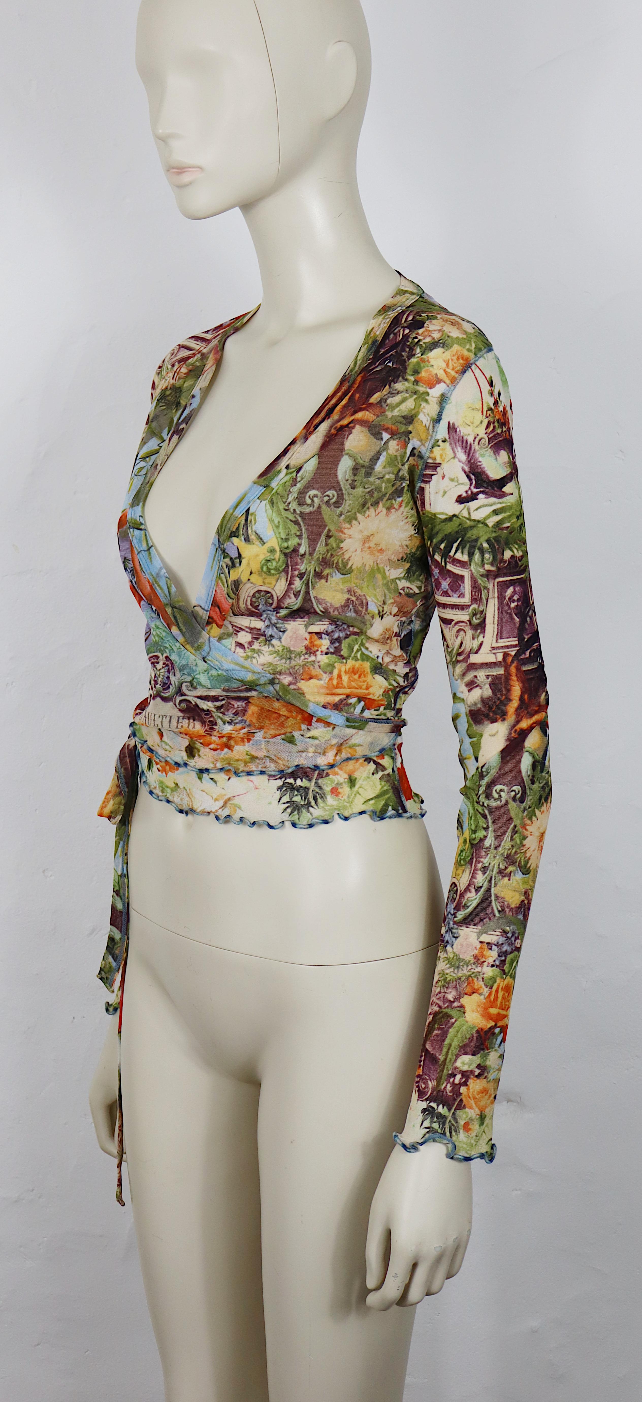 JEAN PAUL GAULTIER Vintage Tropical Flamingo Mesh Two-Piece Ensemble en venta 6