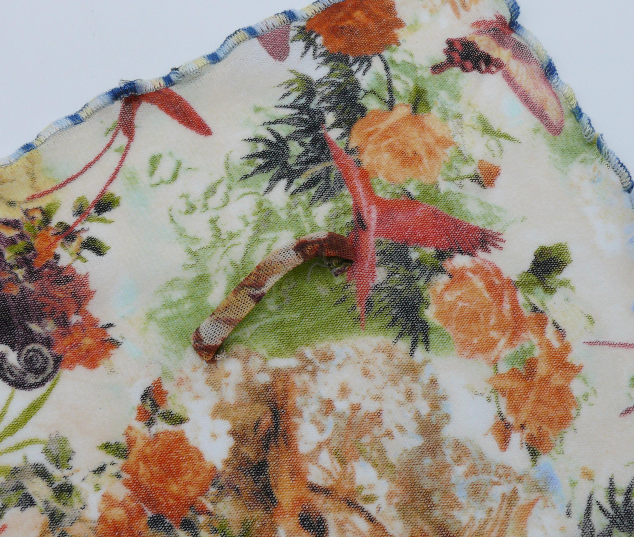 Jean Paul Gaultier Vintage Tropical Flamingo Print Sheer Mesh Pareo In Good Condition For Sale In Nice, FR