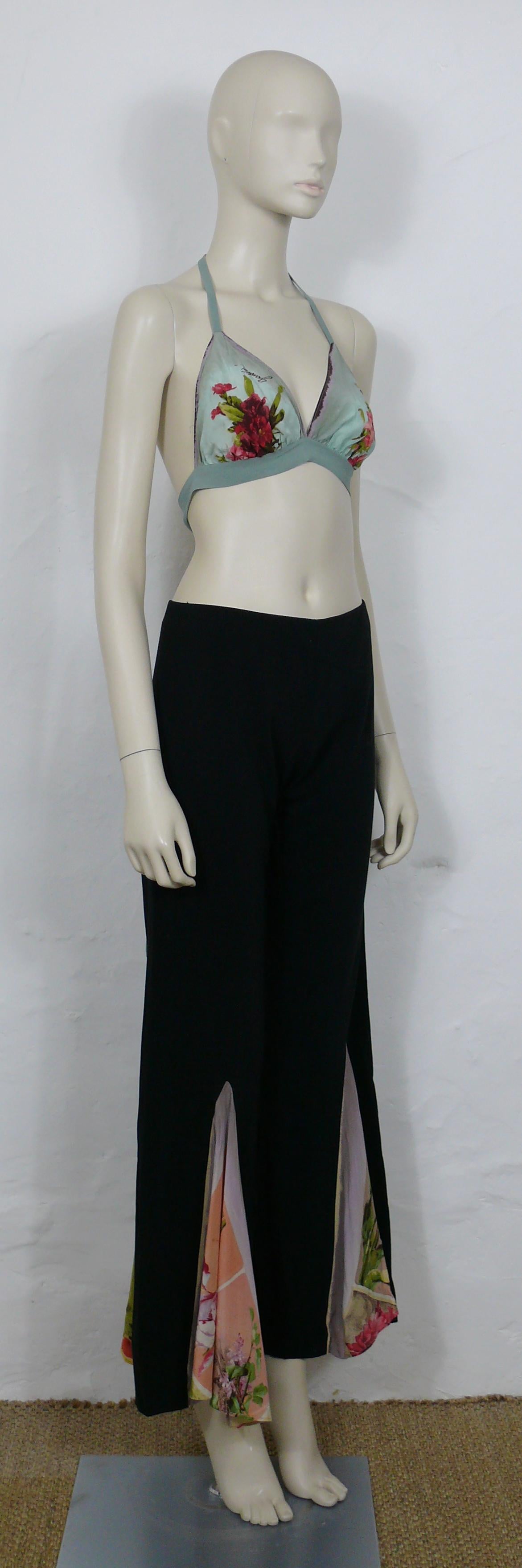 JEAN PAUL GAULTIER vintage black trousers and matching bra ensemble featuring a gorgeous floral print.

Label reads JEAN PAUL GAULTIER MAILLE FEMME.
Made in Italy.

Size labels read : I 40 / D 36 / F 36 / GB 8 / USA 6.
Please refer to