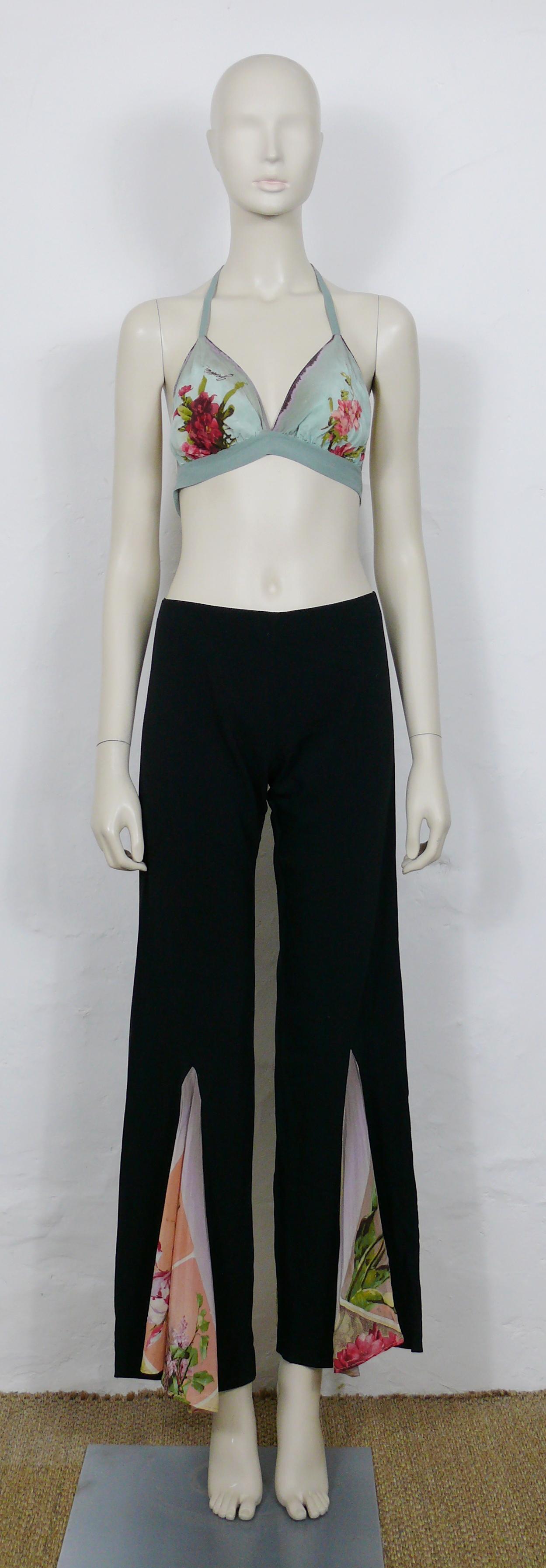 Black Jean Paul Gaultier Vintage Trousers and Bra Ensemble US Size 6 For Sale