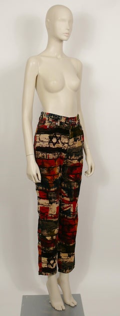 Jean Paul Gaultier Vintage Wall and Flags Print Pants Trousers