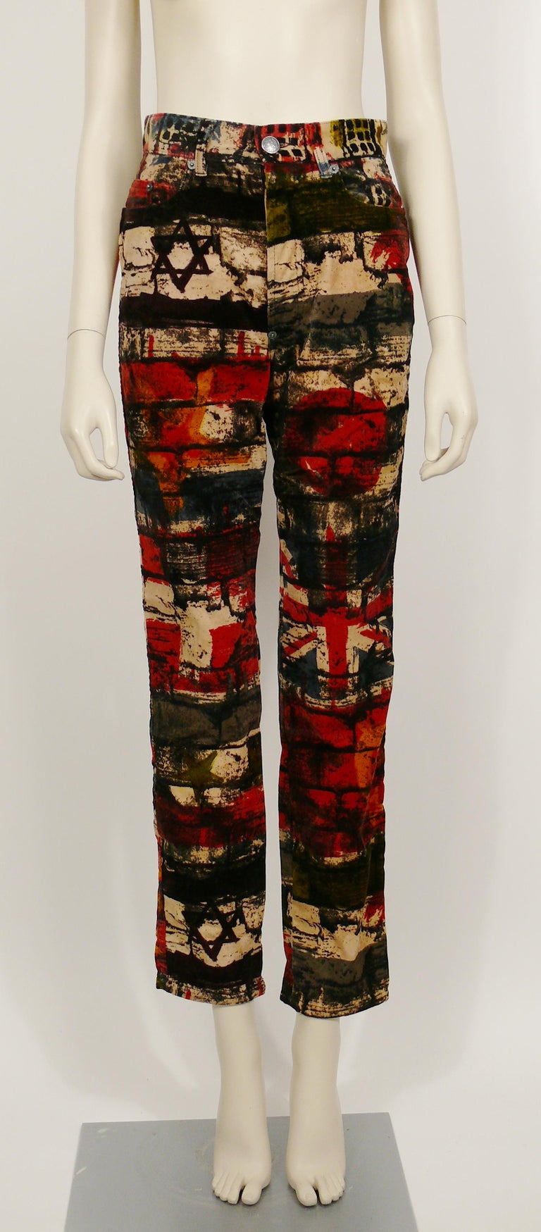 Jean Paul Gaultier Vintage Wall and Flags Print Pants Jean Paul Gaultier Vintage Wall and Flags Print Pants