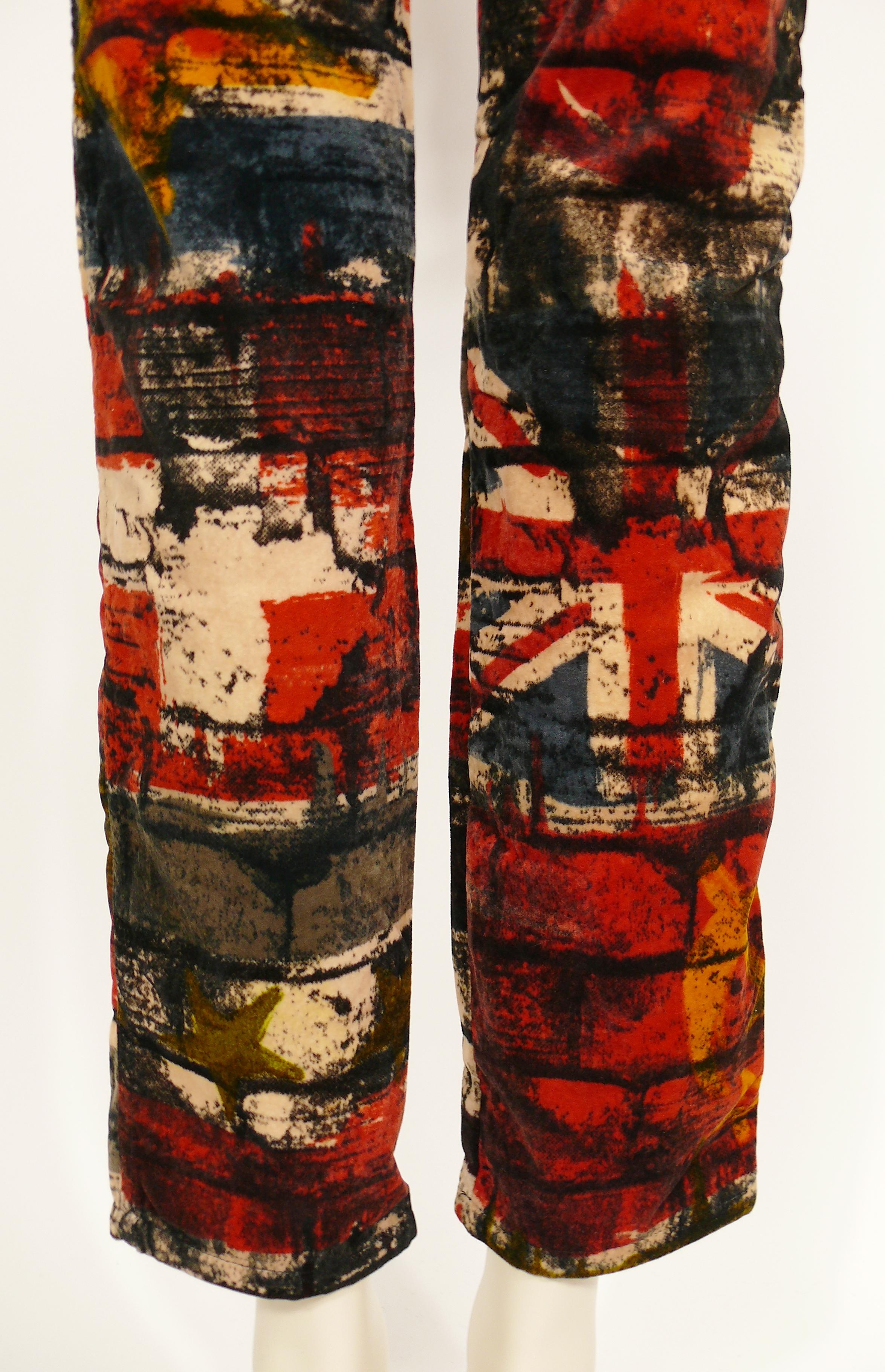 Jean Paul Gaultier Vintage Wall and Flags Print Pants Trousers In Excellent Condition For Sale In Nice, FR