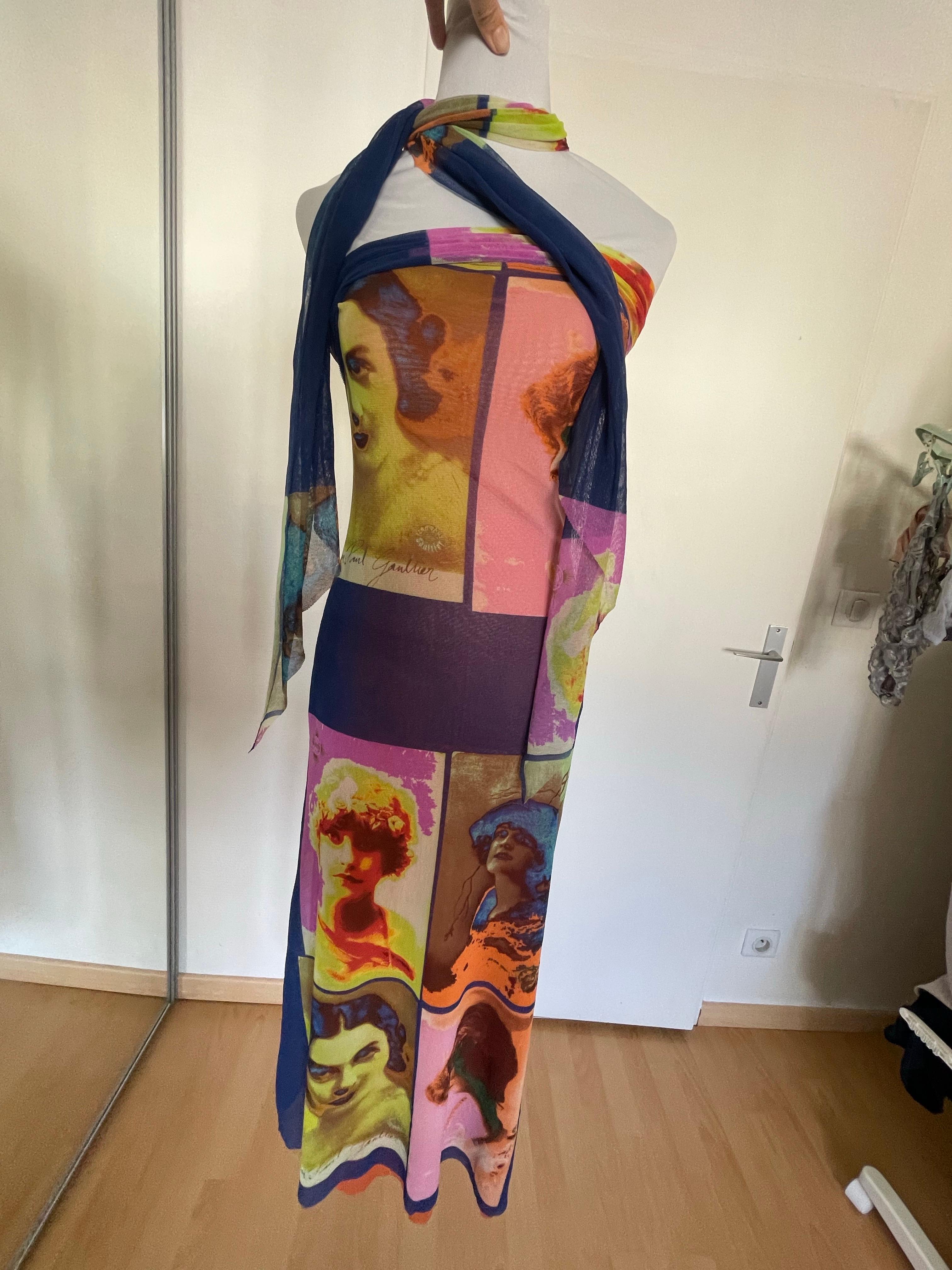 JEAN PAUL GAULTIER Vintage Warhol Maxikleid im Angebot 6
