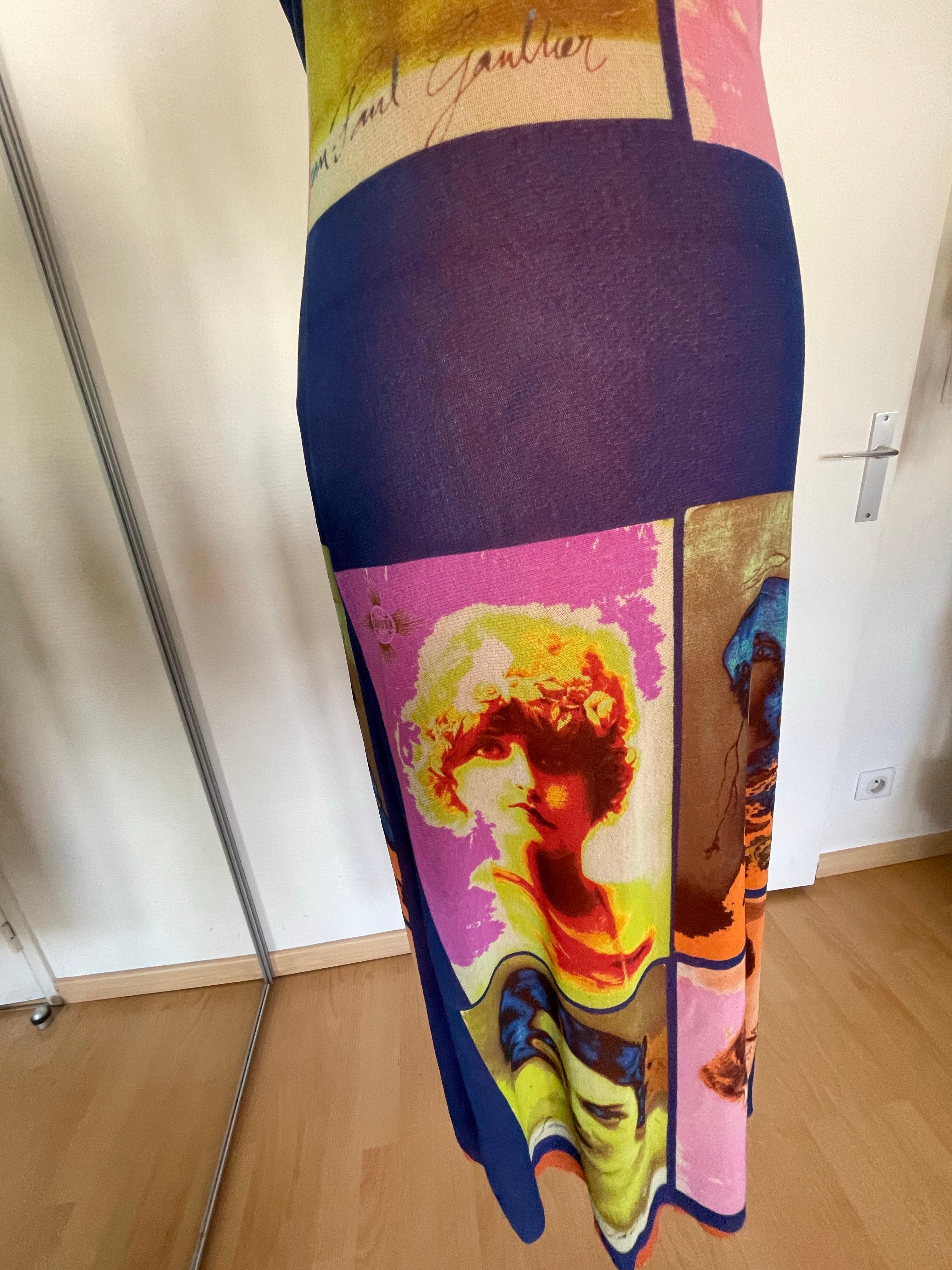 JEAN PAUL GAULTIER Vintage Warhol Maxikleid im Angebot 2