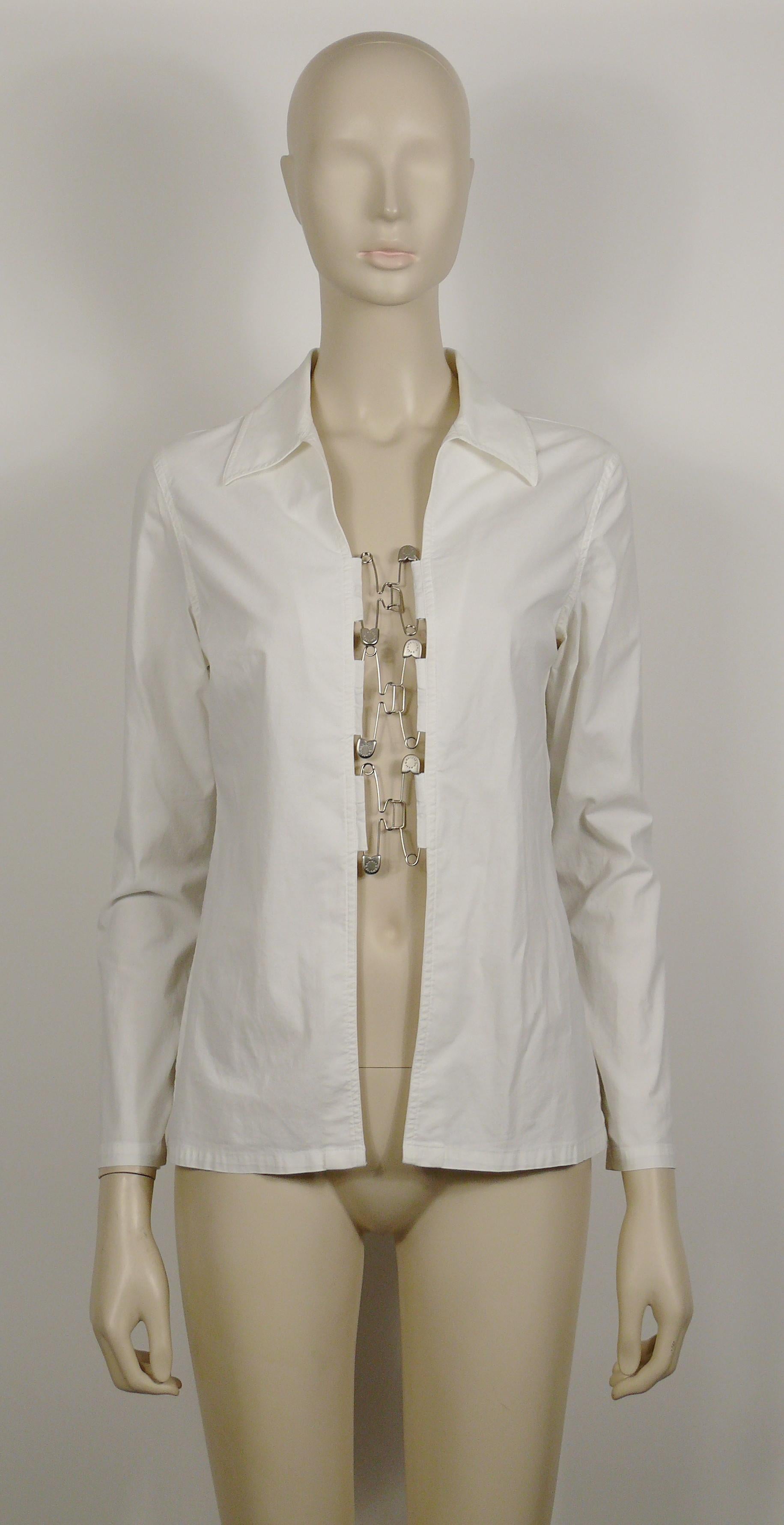 JEAN PAUL GAULTIER Femme Diamond Snap Button Shirt #124 Kleding Gender-neutrale kleding volwassenen Tops & T-shirts Oxfords 