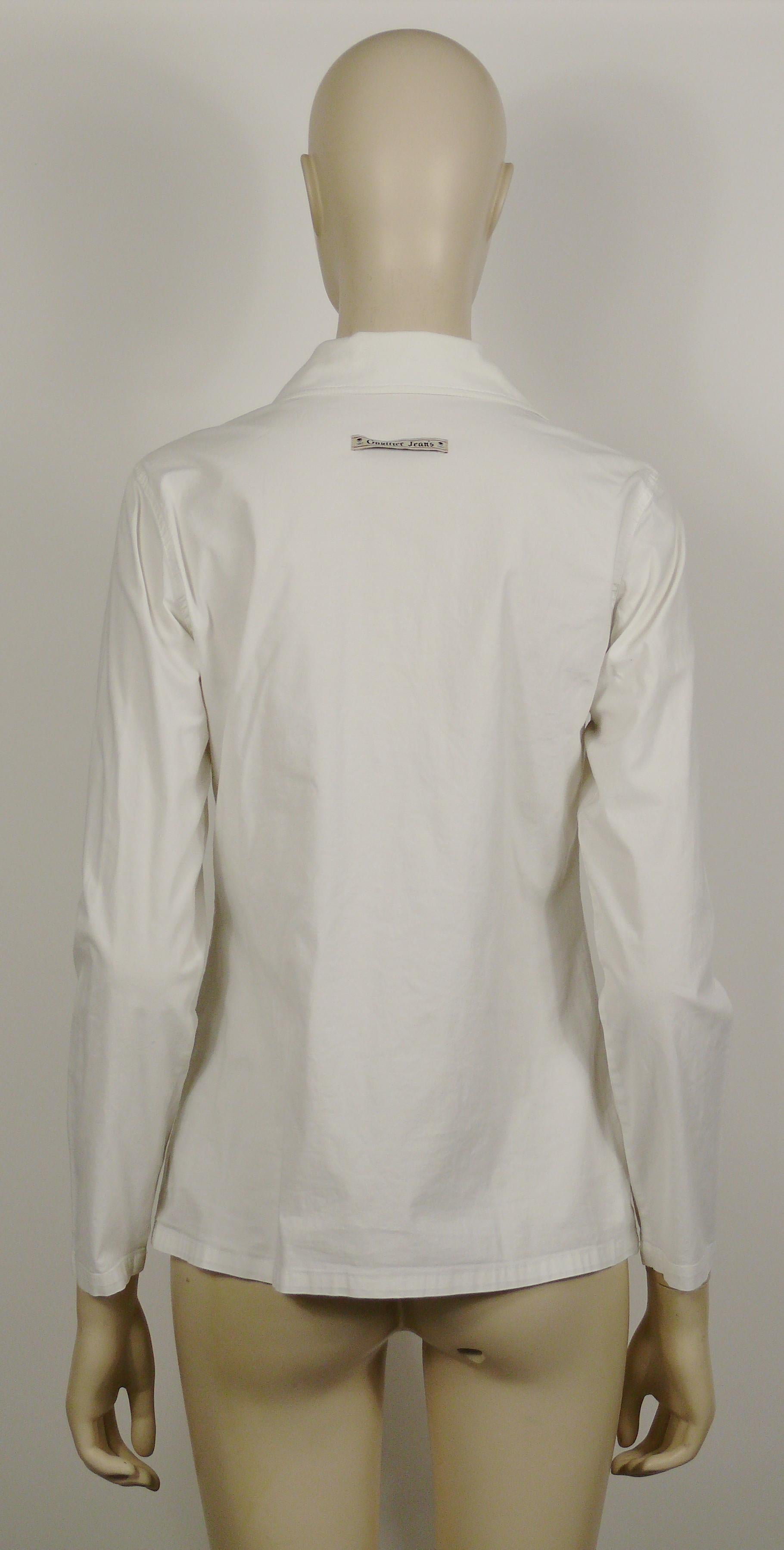 Gray Jean Paul Gaultier Vintage White Safety Pin Shirt