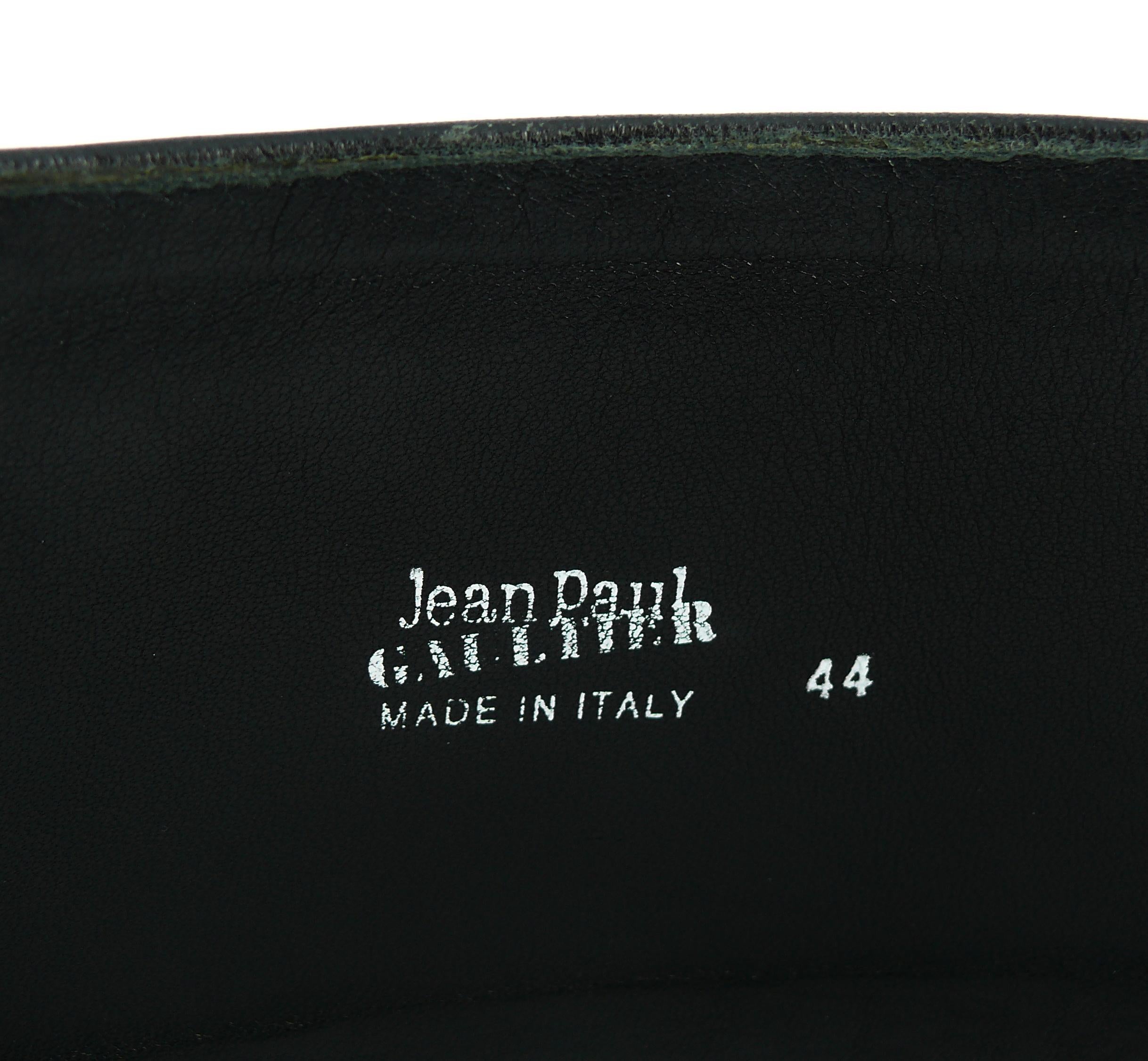 Jean Paul Gaultier Vintage Wide Black Leather Rim Tube Belt For Sale 9