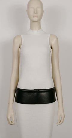 Jean Paul Gaultier Vintage Large ceinture tube en cuir noir