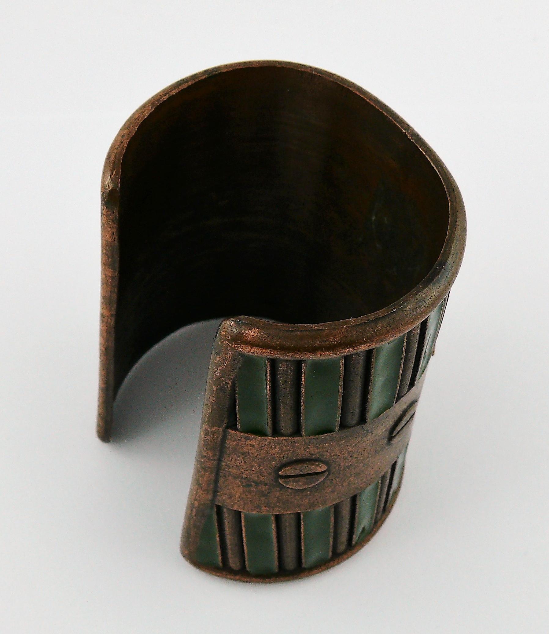 Jean Paul Gaultier Vintage Wide Enamel Cuff Bracelet For Sale 6