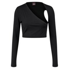 Jean Paul Gaultier Vintage Women's Asymmetric Black Crop Top, IT42