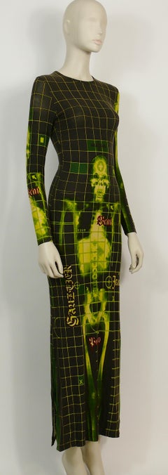 Jean Paul Gaultier Vintage X-Ray Skeleton Print Maxi Dress