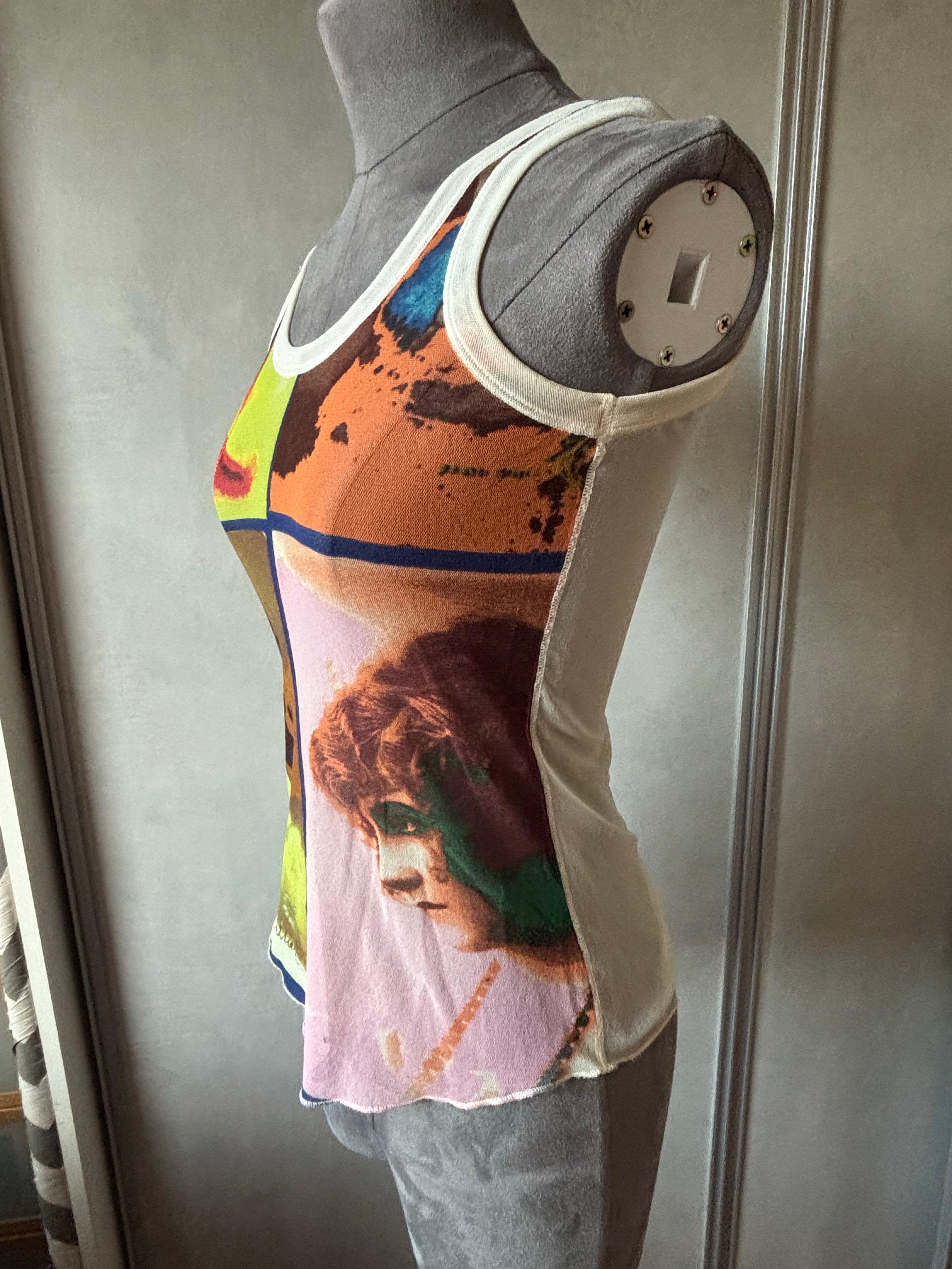 Jean Paul Gaultier Vintage Y2K Mesh Top Pop Art Rare Archive Piece