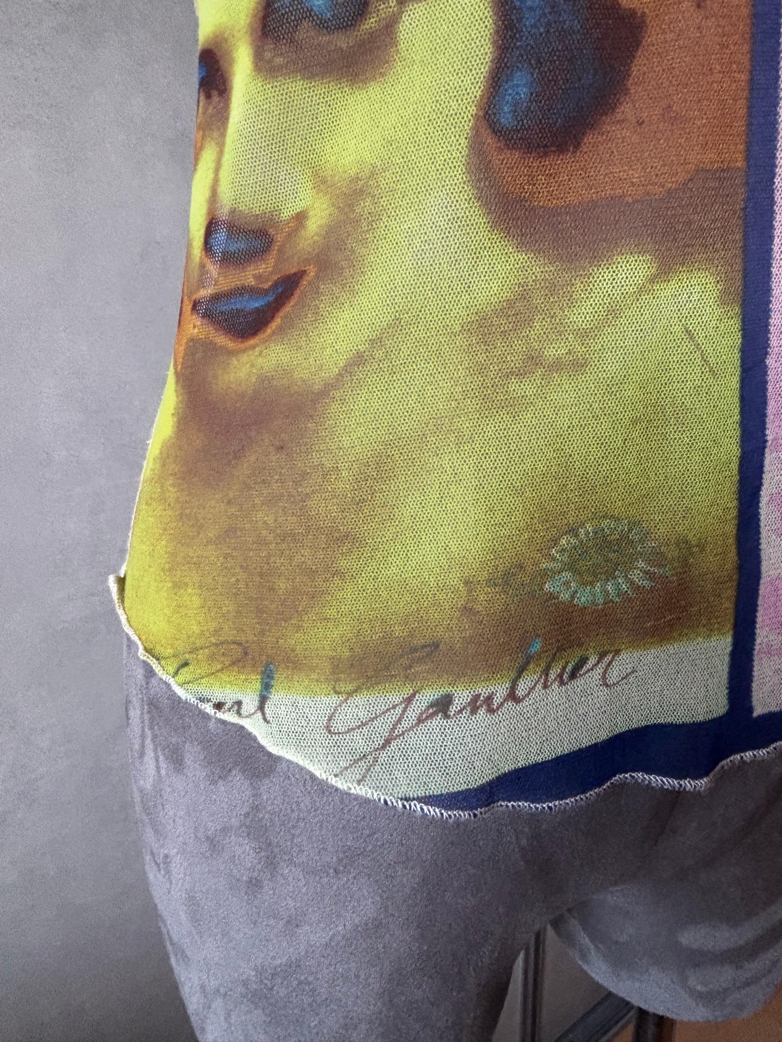 Jean Paul Gaultier Vintage Y2K Mesh Top Pop Art Rare Archive Piece