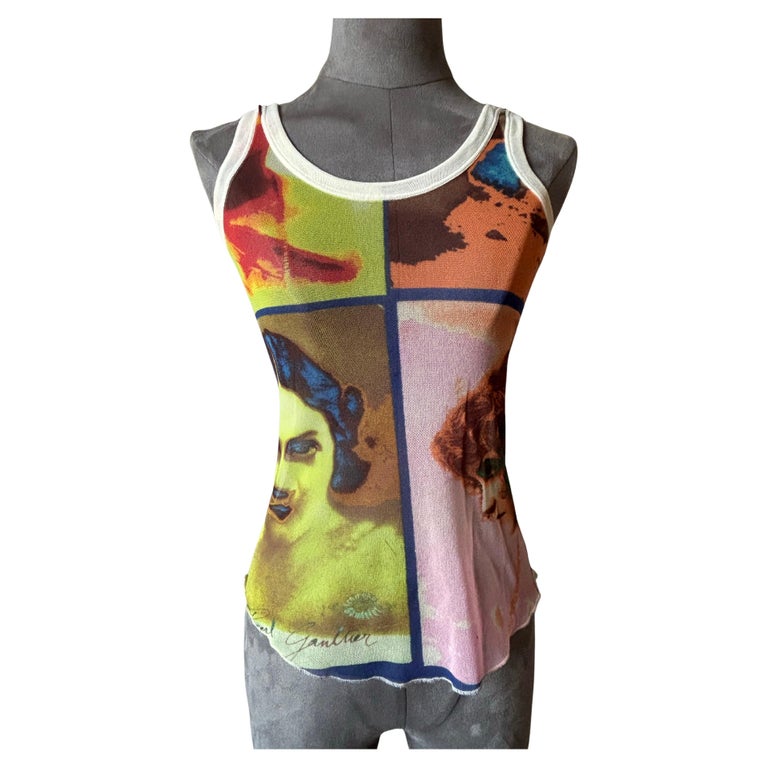 Jean Paul Gaultier Vintage Y2K Mesh Top Pop Art Rare Archive Piece 