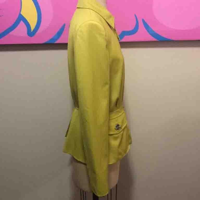 jean-Paul Gaultier Vintage Yellow Chartreuse Blazer  In Good Condition For Sale In Los Angeles, CA