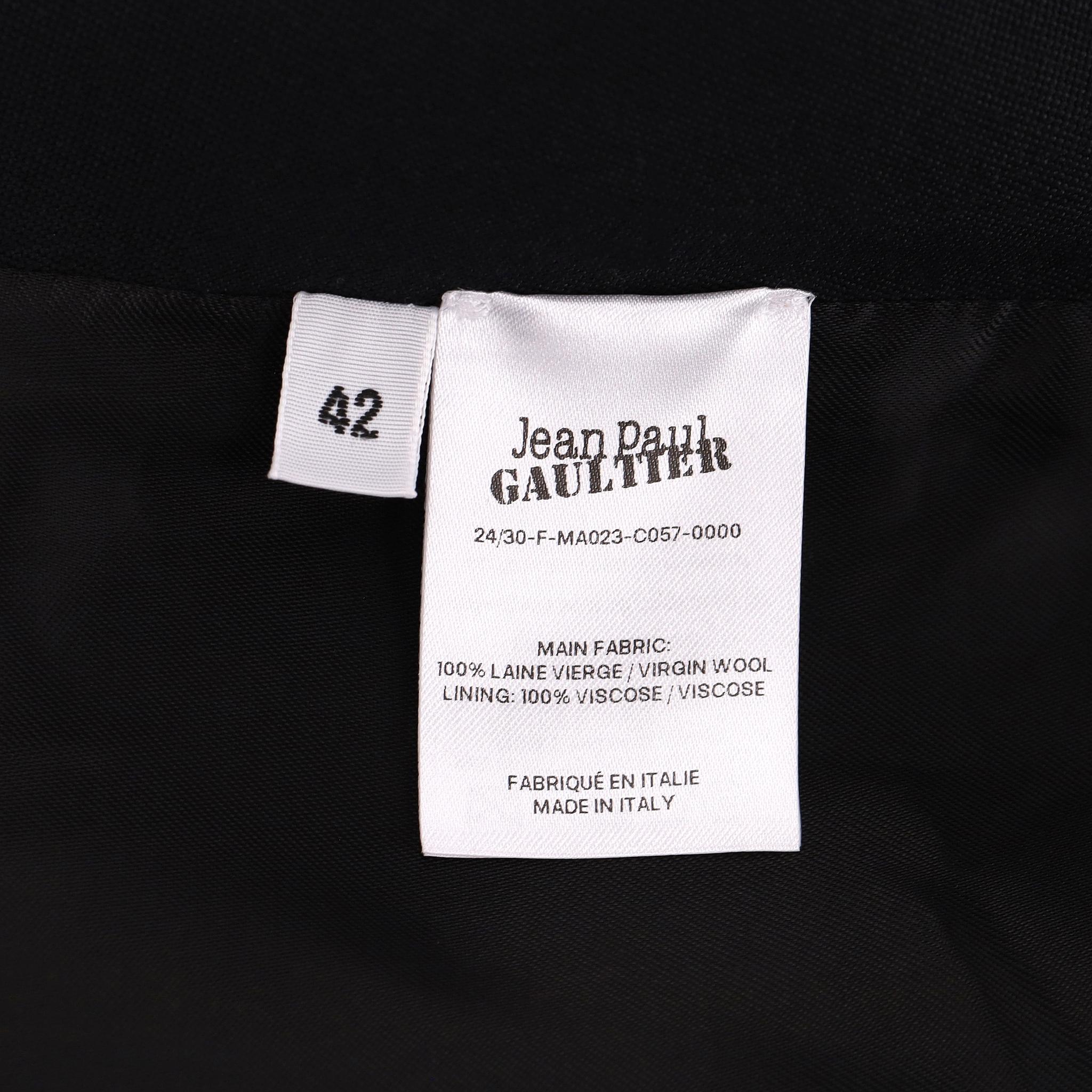 Cappotto in lana vergine di Jean Paul Gaultier con pannello interno a corsetto in vendita 4