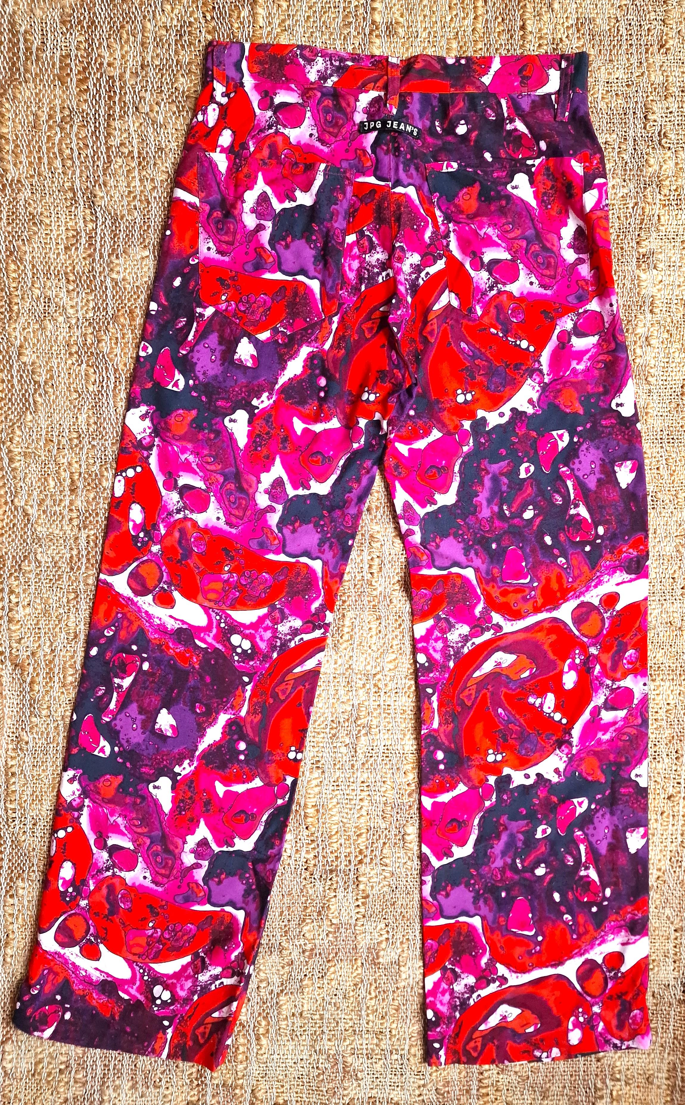 Jean Paul Gaultier Virus Bacteria Runway Pink JPG Jeans Men Women Trousers Pants For Sale 5
