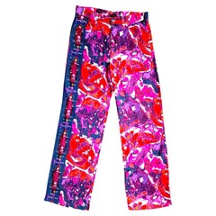 Vintage Jean Paul Gaultier Virus Bacteria Runway Pink JPG Jeans Men Women Trousers Pants