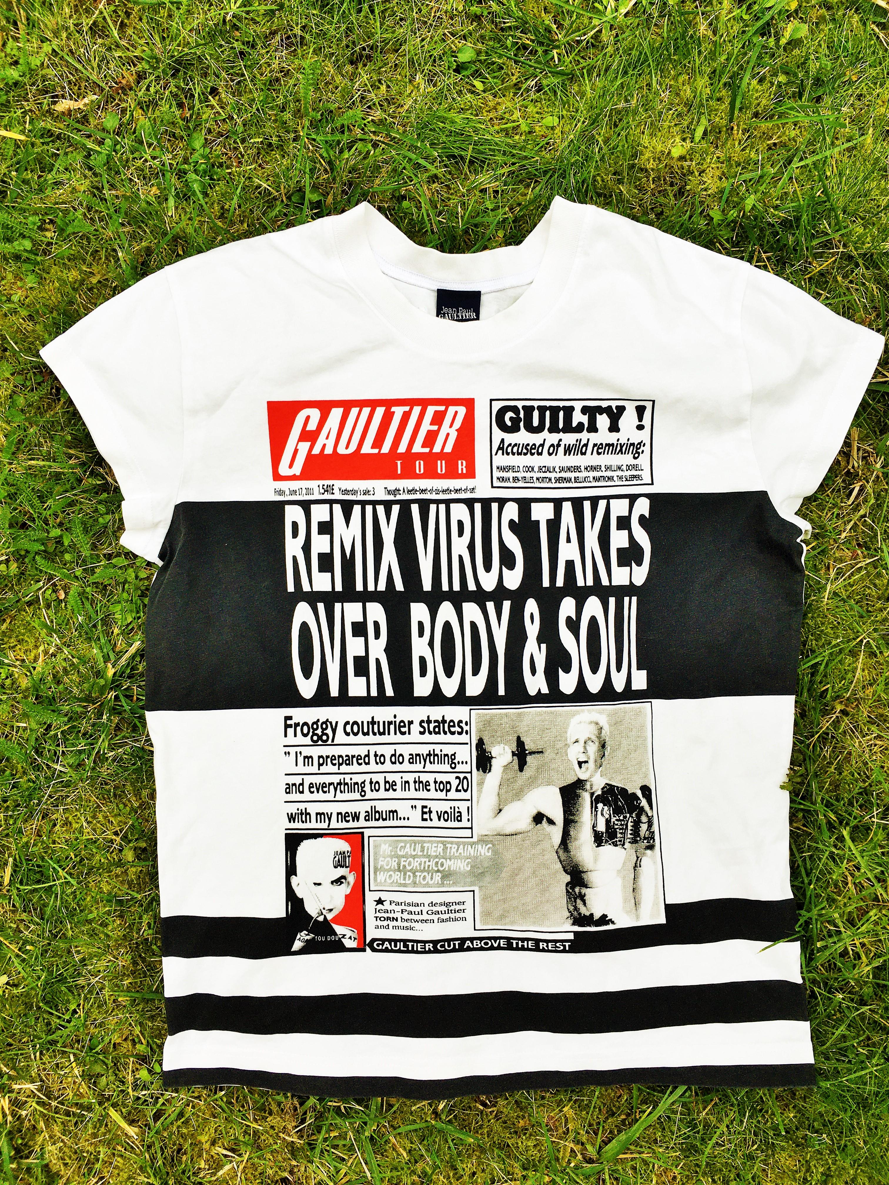 Jean Paul Gaultier Virus Newsletter Gigi Hadid Bella Kardashian Top T-shirt In New Condition For Sale In PARIS, FR