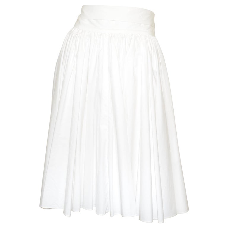 Jean Paul Gaultier White ALine Cotton Skirt at 1stDibs white a line