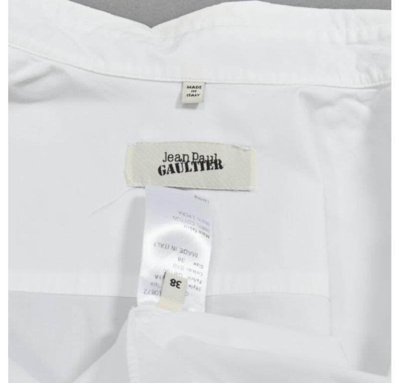 JEAN PAUL GAULTIER white cotton high low hem button up shirt FR38 S For Sale 6
