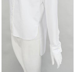 JEAN PAUL GAULTIER white cotton high low hem button up shirt FR38 S