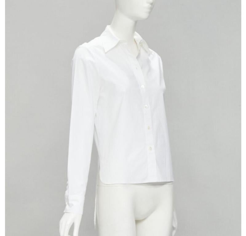 Gray JEAN PAUL GAULTIER white cotton high low hem button up shirt FR38 S For Sale