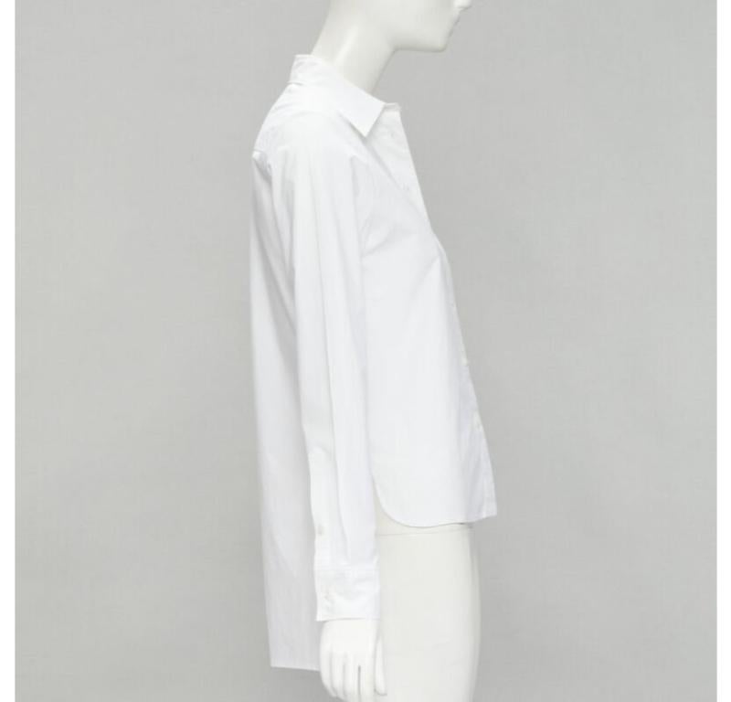 JEAN PAUL GAULTIER white cotton high low hem button up shirt FR38 S In Good Condition For Sale In Hong Kong, NT